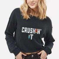 Crushin It Nutcracker Funny Nut Cracker Christmas Wo Girl Cropped Pullover Crew