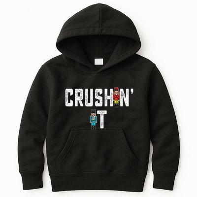 Crushin It Nutcracker Funny Nut Cracker Christmas Wo Girl Kids Hoodie
