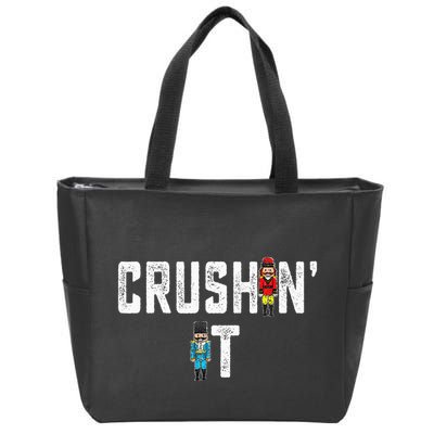 Crushin It Nutcracker Funny Nut Cracker Christmas Wo Girl Zip Tote Bag