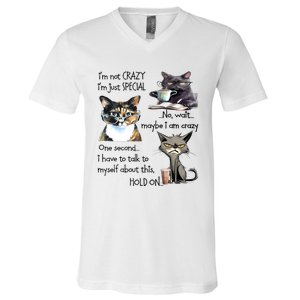 Cats IM Not Crazy IM Just Special V-Neck T-Shirt