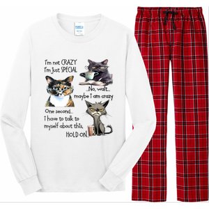 Cats IM Not Crazy IM Just Special Long Sleeve Pajama Set