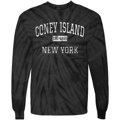 Coney Island New York Brooklyn Ny Vintage Tie-Dye Long Sleeve Shirt