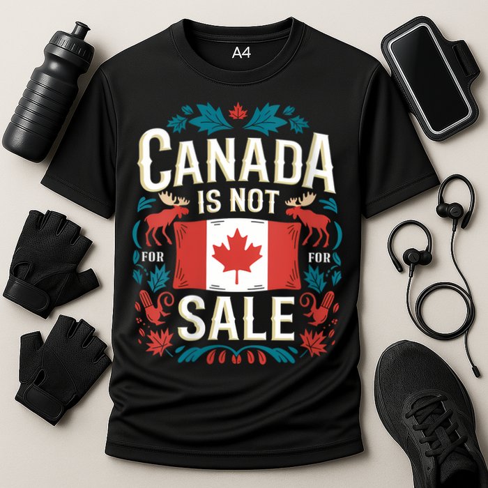 Canada Is Not For Sale Vneck Cooling Performance Crew T-Shirt