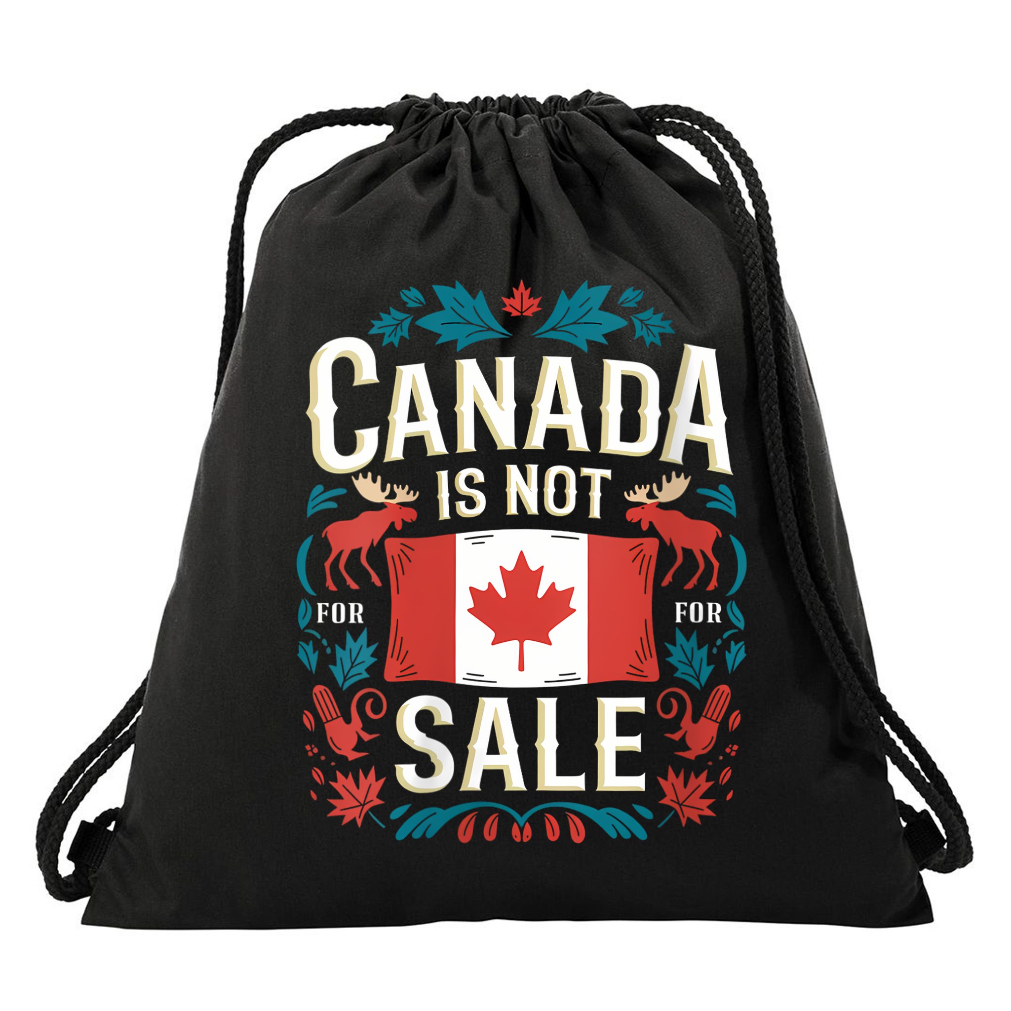 Canada Is Not For Sale Vneck Drawstring Bag