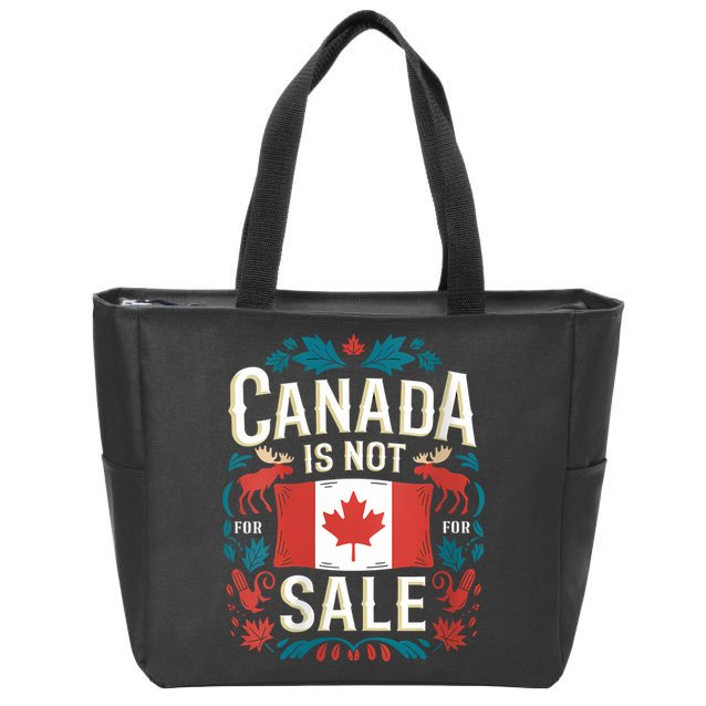 Canada Is Not For Sale Vneck Zip Tote Bag