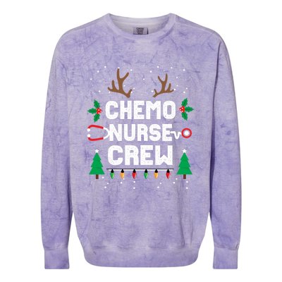 Chemo Infusion Nurse Cute Christmas Gnomes Oncology Nurse Colorblast Crewneck Sweatshirt