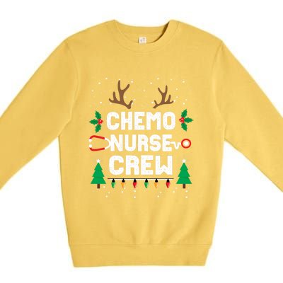 Chemo Infusion Nurse Cute Christmas Gnomes Oncology Nurse Premium Crewneck Sweatshirt