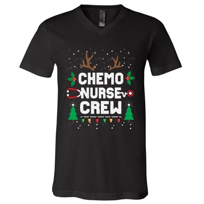 Chemo Infusion Nurse Cute Christmas Gnomes Oncology Nurse V-Neck T-Shirt