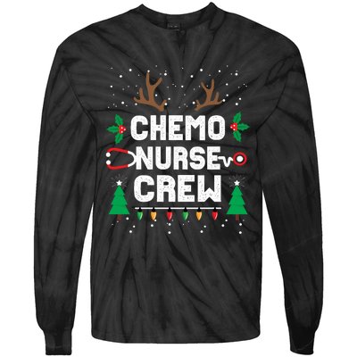 Chemo Infusion Nurse Cute Christmas Gnomes Oncology Nurse Tie-Dye Long Sleeve Shirt