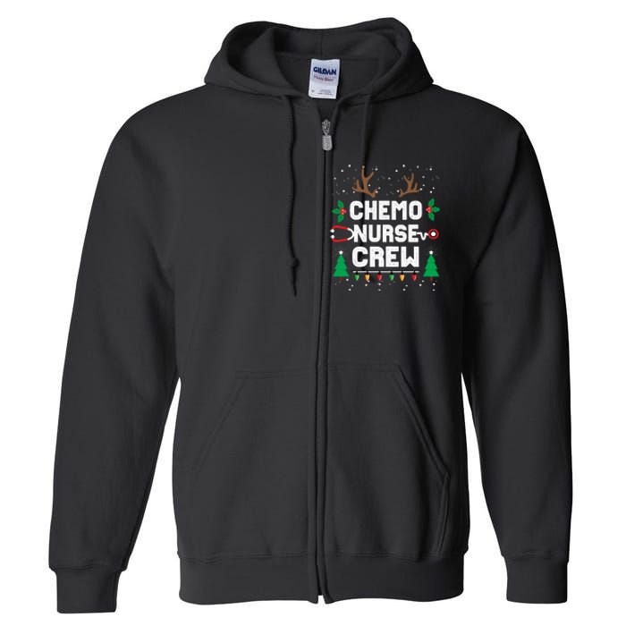 Chemo Infusion Nurse Cute Christmas Gnomes Oncology Nurse Full Zip Hoodie