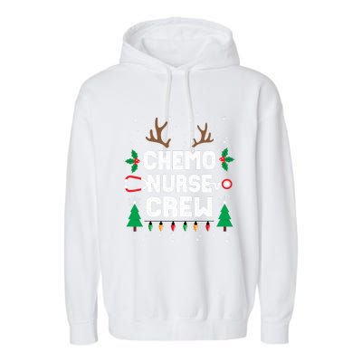 Chemo Infusion Nurse Cute Christmas Gnomes Oncology Nurse Garment-Dyed Fleece Hoodie