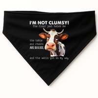 Cow Im Not Clumsy The Floor Just Hates Me Funny USA-Made Doggie Bandana