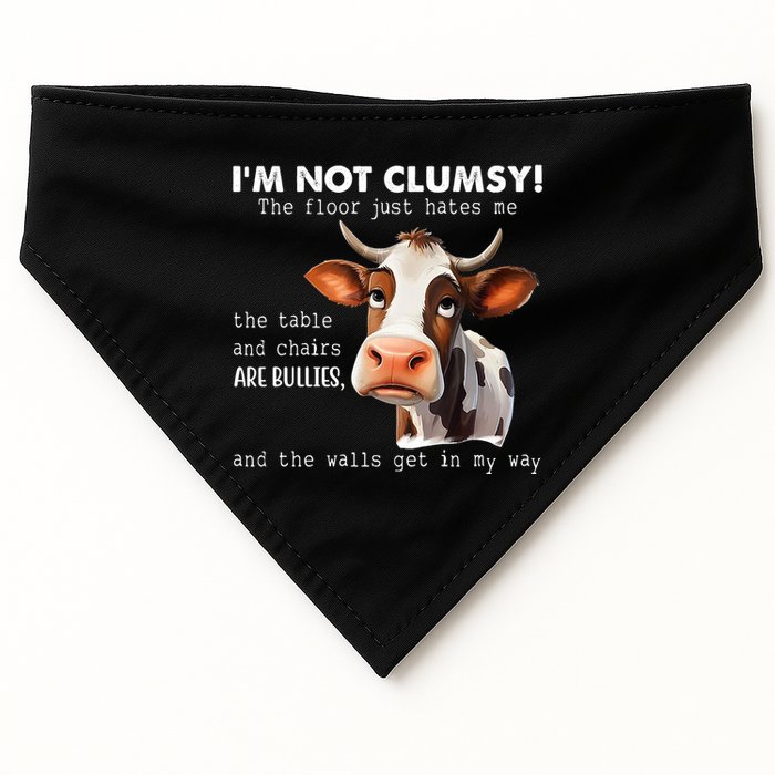 Cow Im Not Clumsy The Floor Just Hates Me Funny USA-Made Doggie Bandana