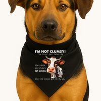 Cow Im Not Clumsy The Floor Just Hates Me Funny USA-Made Doggie Bandana