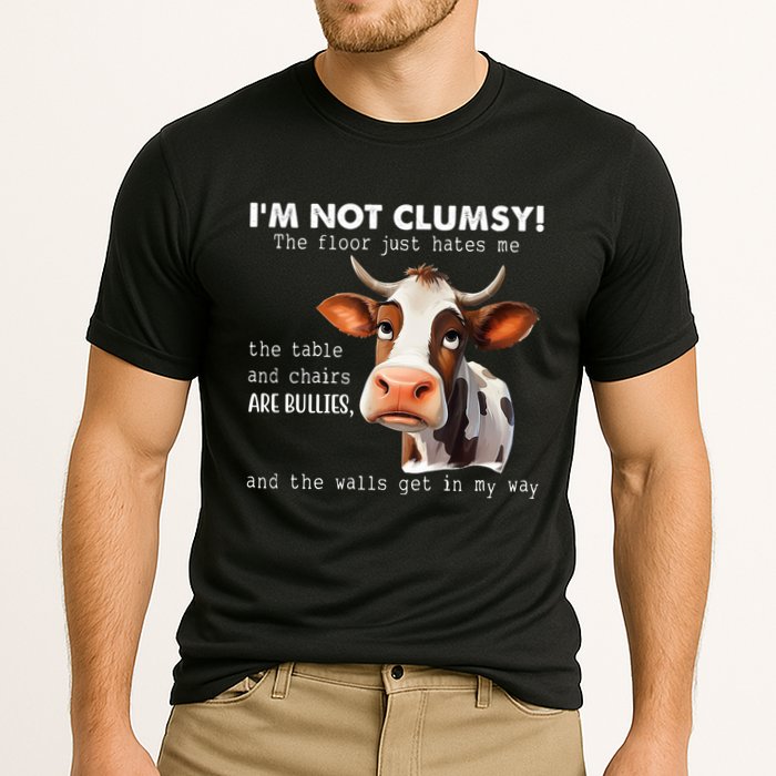 Cow Im Not Clumsy The Floor Just Hates Me Funny Performance Shirt