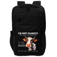 Cow Im Not Clumsy The Floor Just Hates Me Funny Impact Tech Backpack