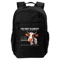 Cow Im Not Clumsy The Floor Just Hates Me Funny Backpack