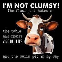 Cow Im Not Clumsy The Floor Just Hates Me Funny 7-Panel Snapback Hat