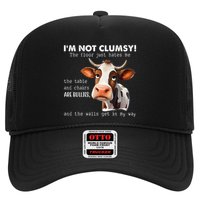 Cow Im Not Clumsy The Floor Just Hates Me Funny Trucker Hat