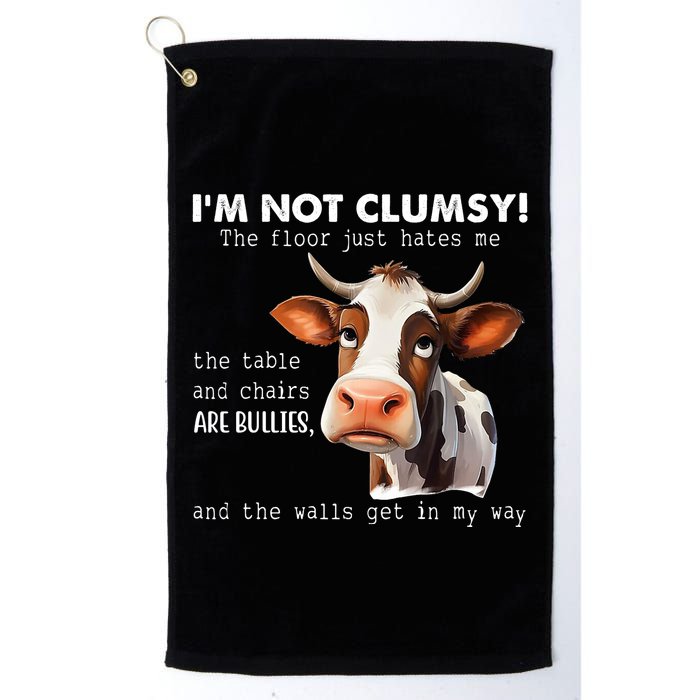 Cow Im Not Clumsy The Floor Just Hates Me Funny Golf Towel