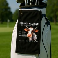 Cow Im Not Clumsy The Floor Just Hates Me Funny Golf Towel