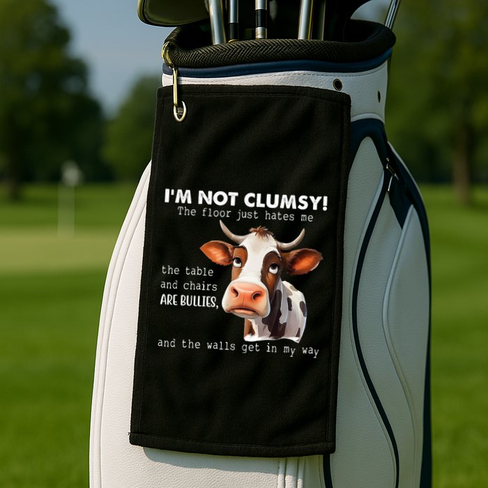 Cow Im Not Clumsy The Floor Just Hates Me Funny Golf Towel