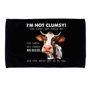 Cow Im Not Clumsy The Floor Just Hates Me Funny Microfiber Hand Towel