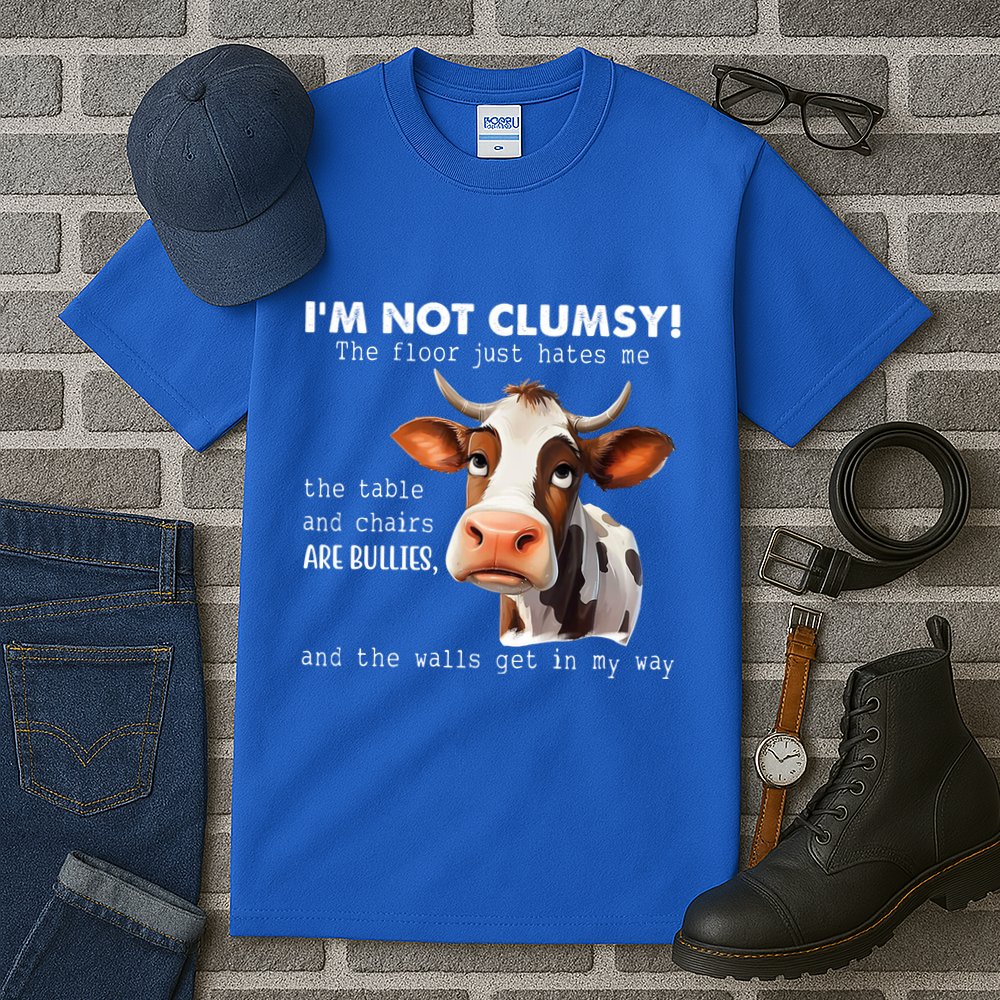 Cow Im Not Clumsy The Floor Just Hates Me Funny Tall T-Shirt