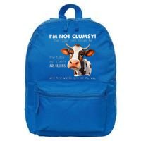 Cow Im Not Clumsy The Floor Just Hates Me Funny 16 in Basic Backpack