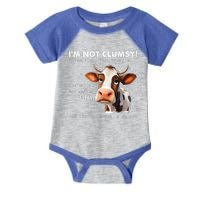 Cow Im Not Clumsy The Floor Just Hates Me Funny Infant Baby Jersey Bodysuit