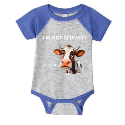 Cow Im Not Clumsy The Floor Just Hates Me Funny Infant Baby Jersey Bodysuit