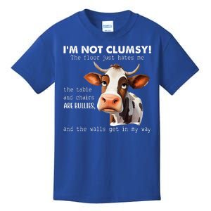 Cow Im Not Clumsy The Floor Just Hates Me Funny Kids T-Shirt