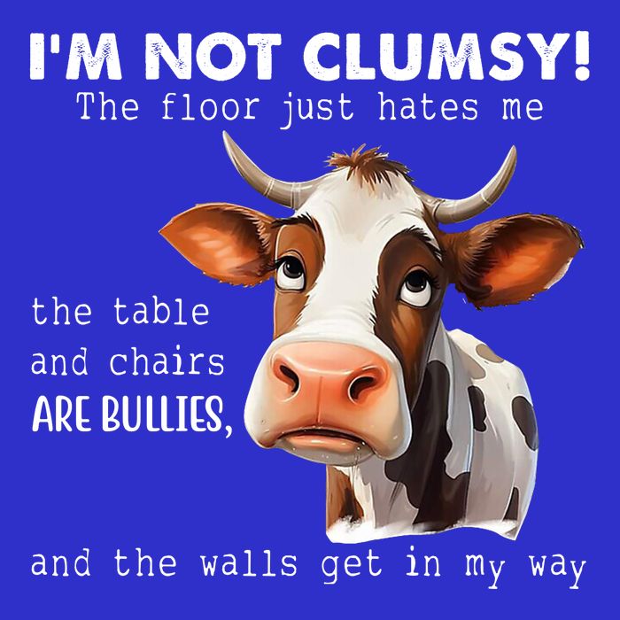 Cow Im Not Clumsy The Floor Just Hates Me Funny Kids T-Shirt