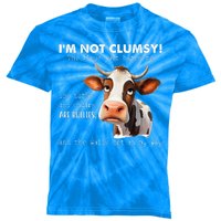 Cow Im Not Clumsy The Floor Just Hates Me Funny Kids Tie-Dye T-Shirt