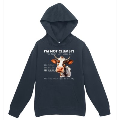 Cow Im Not Clumsy The Floor Just Hates Me Funny Urban Pullover Hoodie