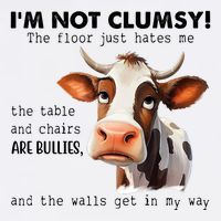 Cow Im Not Clumsy The Floor Just Hates Me Funny Garment-Dyed Sweatshirt