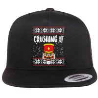 Crushing It Nutcracker Ugly Christmas Xmas Flat Bill Trucker Hat