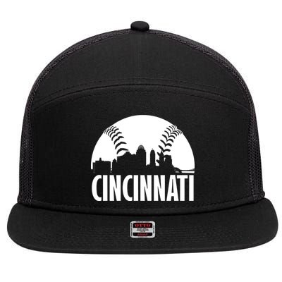 Cincinnati Baseball Skyline 7 Panel Mesh Trucker Snapback Hat