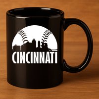 Cincinnati Baseball Skyline 11oz C Handle Ceramic Mug