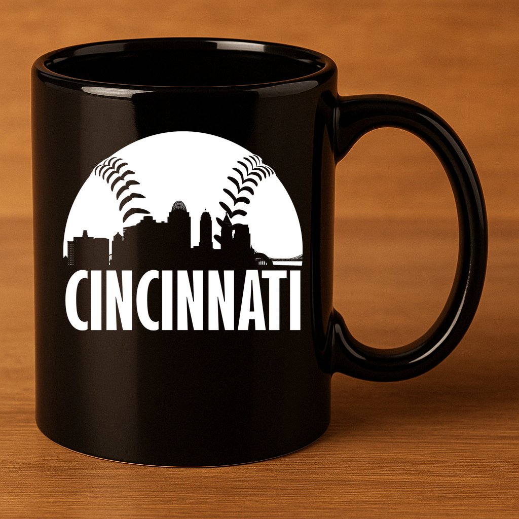 Cincinnati Baseball Skyline 11oz C Handle Ceramic Mug