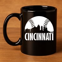 Cincinnati Baseball Skyline 11oz C Handle Ceramic Mug