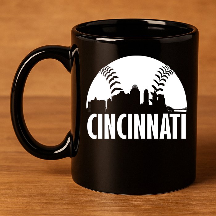 Cincinnati Baseball Skyline 11oz C Handle Ceramic Mug