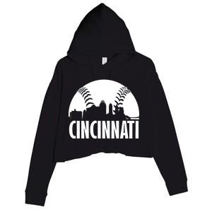 Cincinnati Baseball Skyline Crop Fleece Hoodie