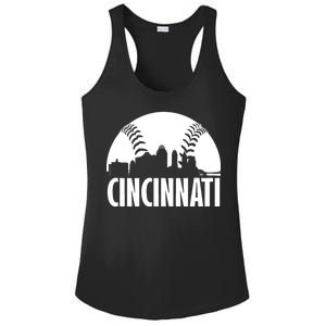 Cincinnati Baseball Skyline Ladies PosiCharge Competitor Racerback Tank