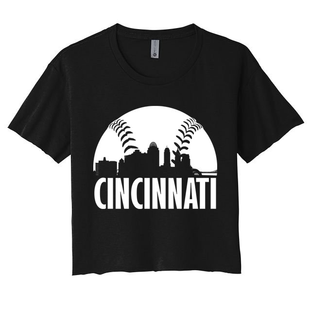 Cincinnati Baseball Skyline Crop Top