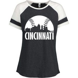 Cincinnati Baseball Skyline Enza Ladies Jersey Colorblock Tee