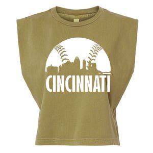 Cincinnati Baseball Skyline Garment-Dyed Women's Muscle Tee