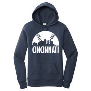 Cincinnati Baseball Skyline Women's Pullover Hoodie