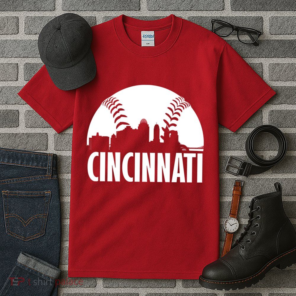Cincinnati Baseball Skyline Tall T-Shirt