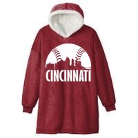 Cincinnati Baseball Skyline Hooded Wearable Blanket